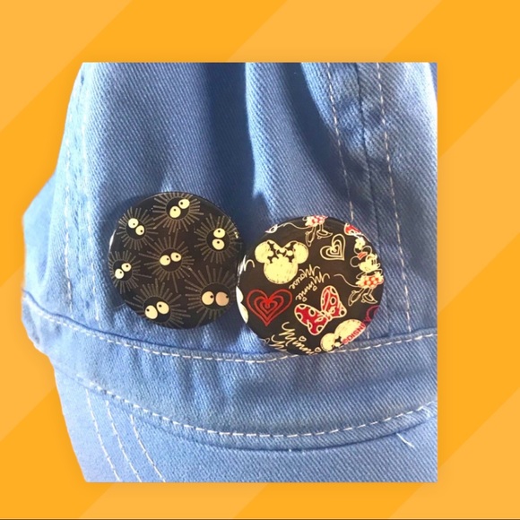 Blue Basketball Hat with Yellow Heart Embroidery and a Mini Mouse Pin Size 7-8 - Picture 5 of 8